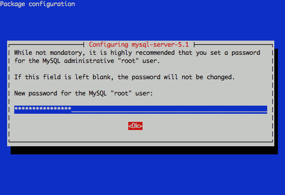 Setting the MySQL root password on Debian 6 (Squeeze).