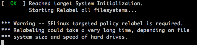 SELinux filesystem relabel